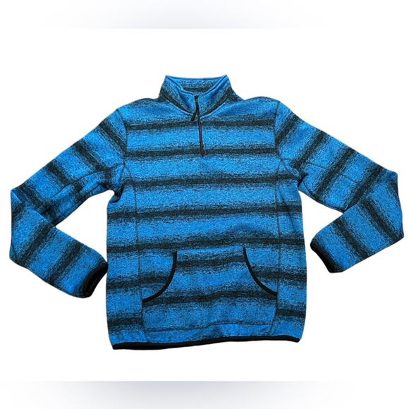 Powder River Outfitters Mens XL Blue and Black Quarter Zip Pullover by Panhandle - Picture 1 of 9